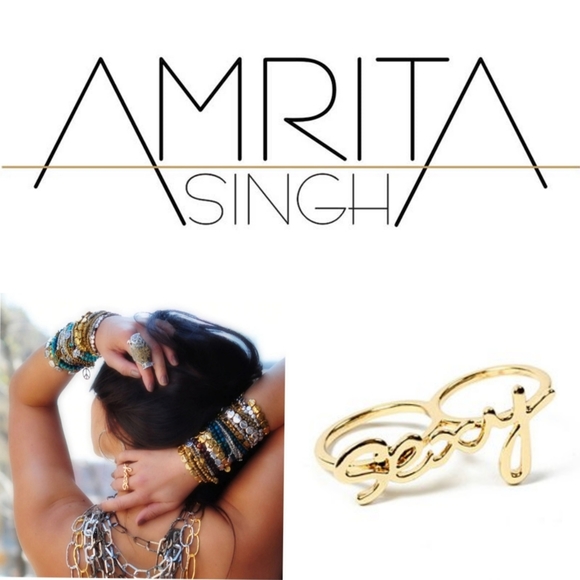 Amrita Singh Sexy Goldtone 2 in 1 Ring NWT - Picture 2 of 6